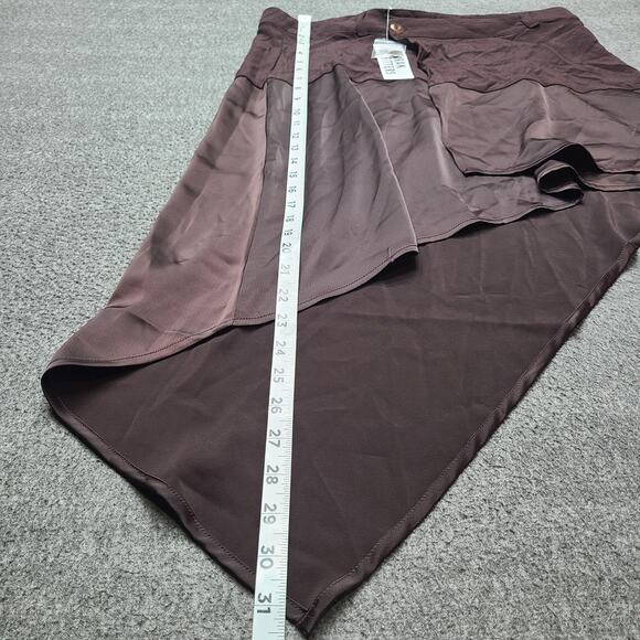 Urban Outfitters Skort Womens Large Brown Asymmetric Long Knit Button Lined - Picture 2 of 9
